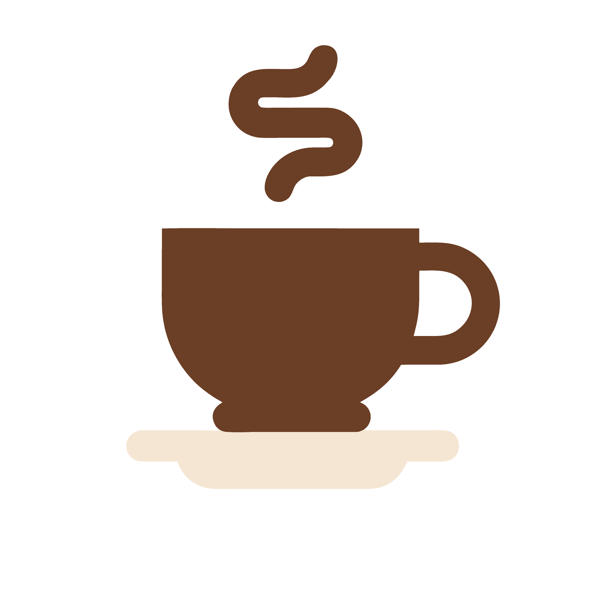 A coffee cup icon with steam